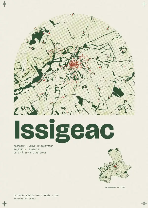 Affiche de Issigeac, calculée par 123-fr d'après l'IGN