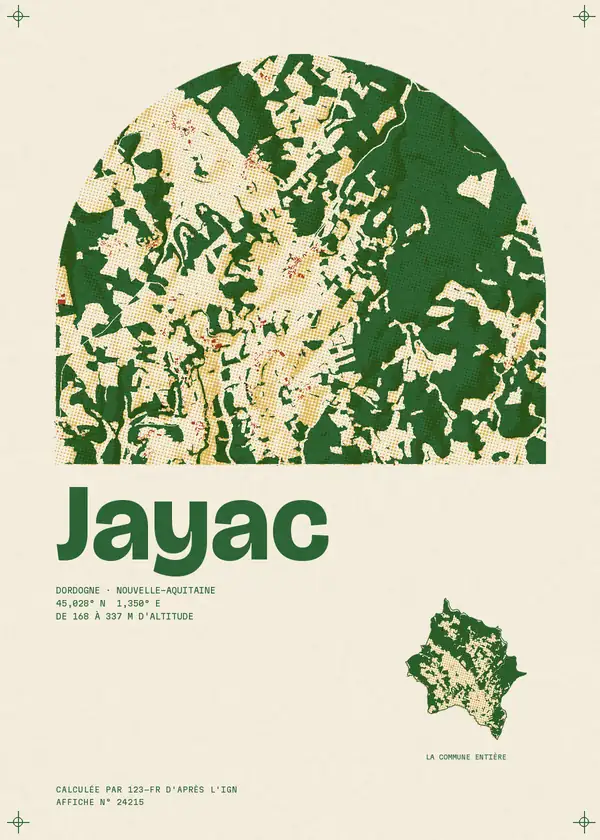 Affiche de Jayac, calculée par 123-fr d'après l'IGN