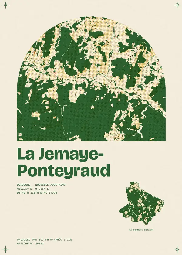 Affiche de La Jemaye-Ponteyraud, calculée par 123-fr d'après l'IGN