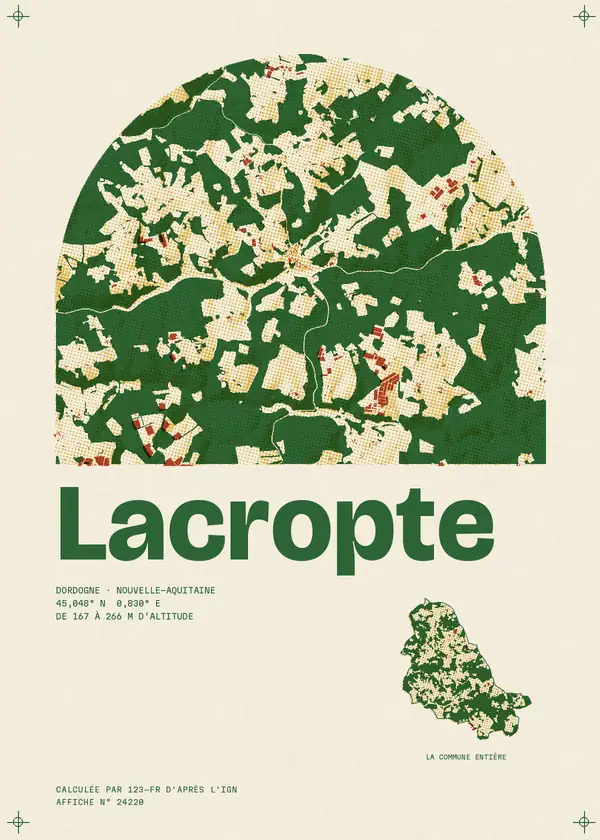 Affiche de Lacropte, calculée par 123-fr d'après l'IGN