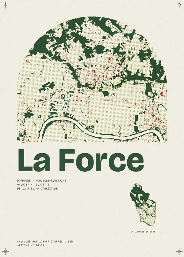 Affiche de La Force, calculée par 123-fr d'après l'IGN