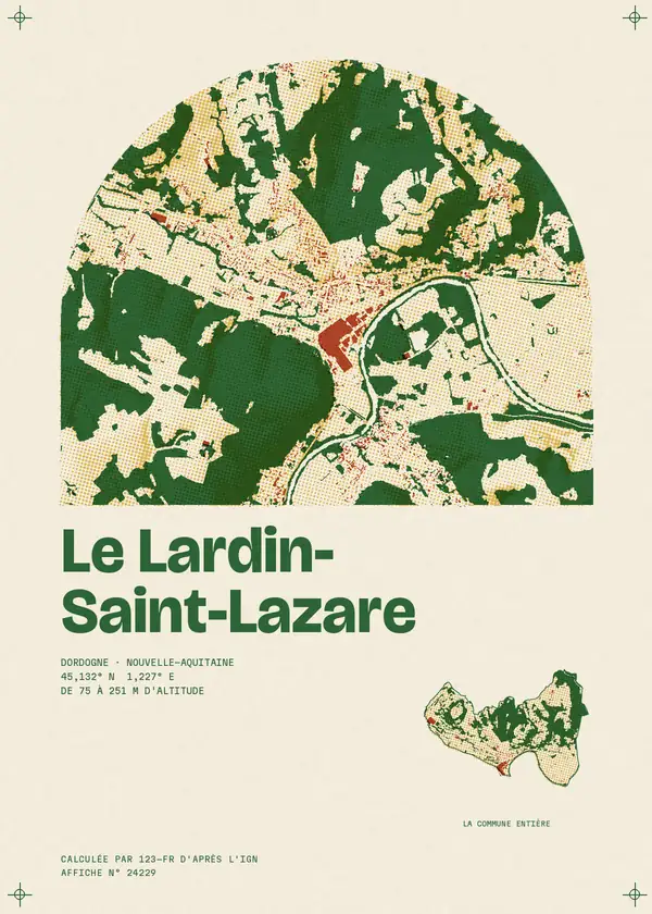 Affiche de Le Lardin-Saint-Lazare, calculée par 123-fr d'après l'IGN