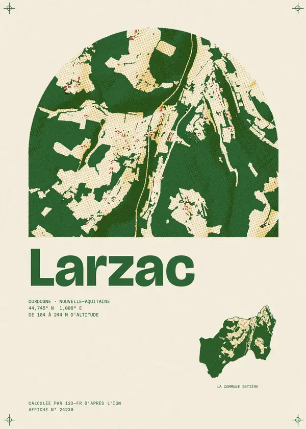 Affiche de Larzac, calculée par 123-fr d'après l'IGN