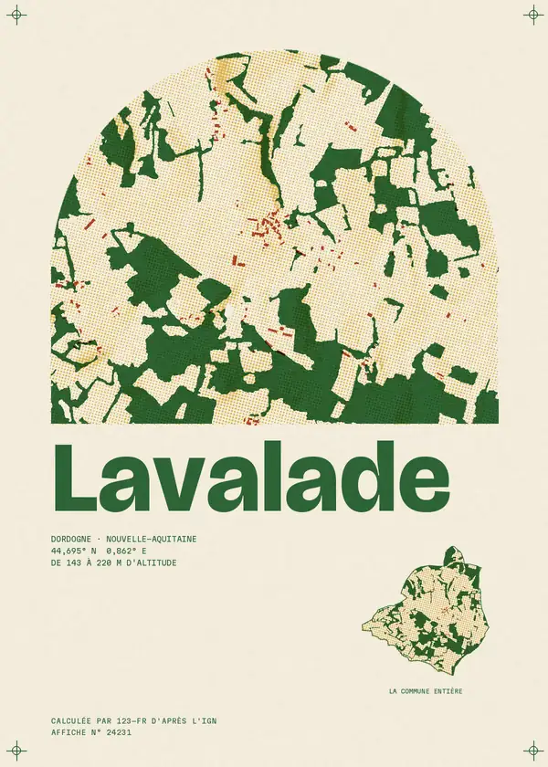 Affiche de Lavalade, calculée par 123-fr d'après l'IGN