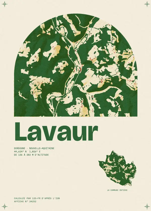 Affiche de Lavaur, calculée par 123-fr d'après l'IGN