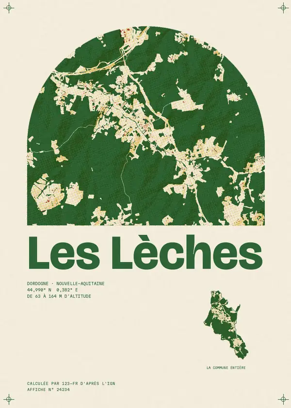Affiche de Les Lèches, calculée par 123-fr d'après l'IGN