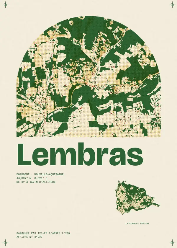 Affiche de Lembras, calculée par 123-fr d'après l'IGN