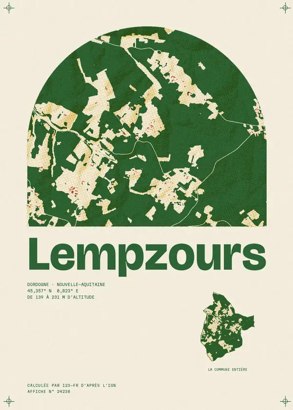 Affiche de Lempzours, calculée par 123-fr d'après l'IGN