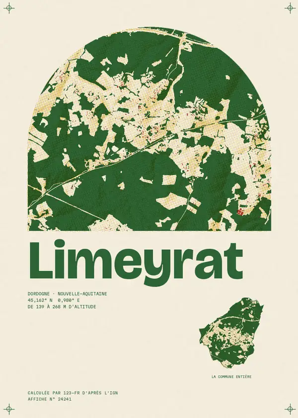 Affiche de Limeyrat, calculée par 123-fr d'après l'IGN