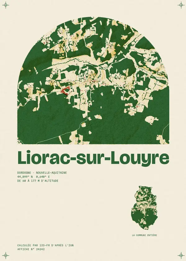 Affiche de Liorac-sur-Louyre, calculée par 123-fr d'après l'IGN