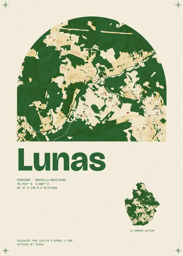 Affiche de Lunas, calculée par 123-fr d'après l'IGN
