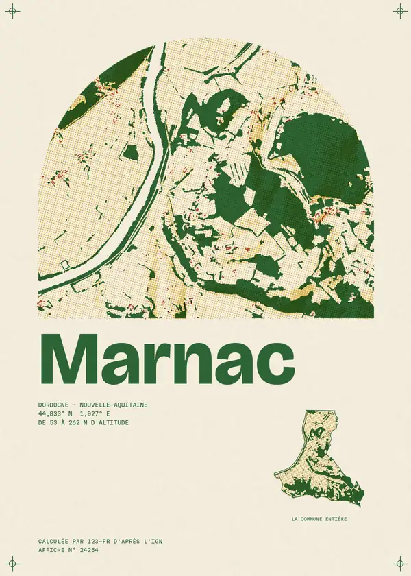 Affiche de Marnac, calculée par 123-fr d'après l'IGN