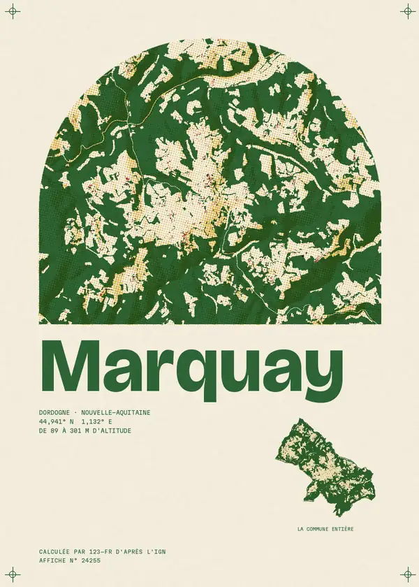 Affiche de Marquay, calculée par 123-fr d'après l'IGN