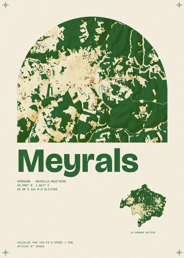 Affiche de Meyrals, calculée par 123-fr d'après l'IGN