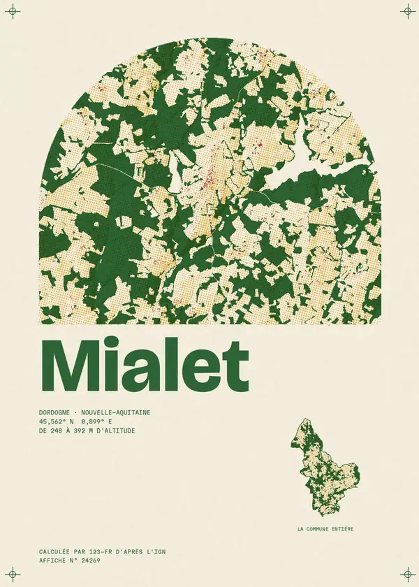 Affiche de Mialet, calculée par 123-fr d'après l'IGN