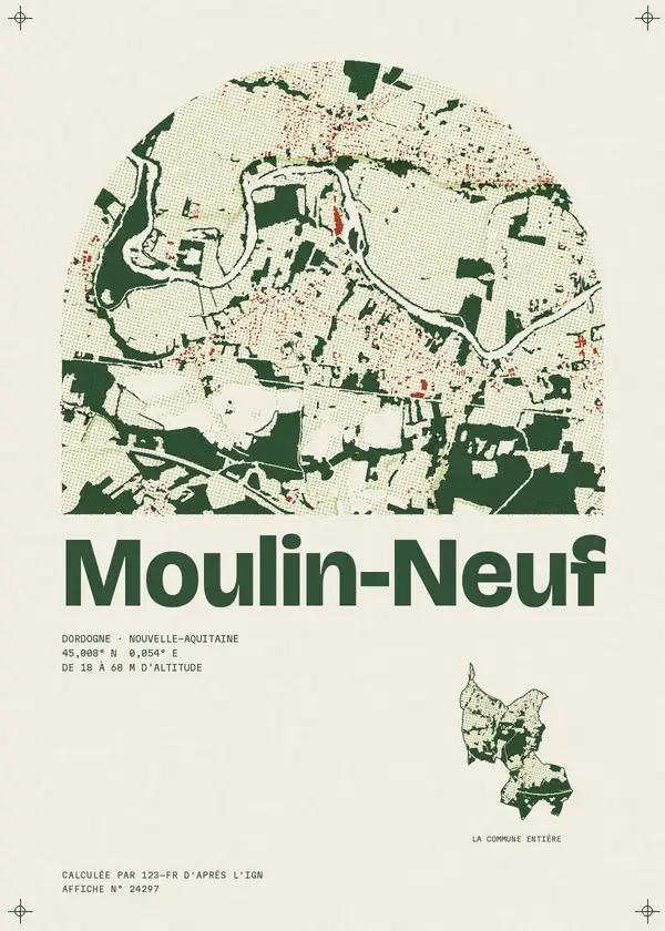 Affiche de Moulin-Neuf, calculée par 123-fr d'après l'IGN