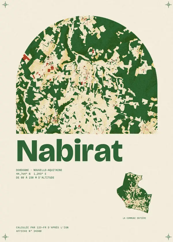 Affiche de Nabirat, calculée par 123-fr d'après l'IGN