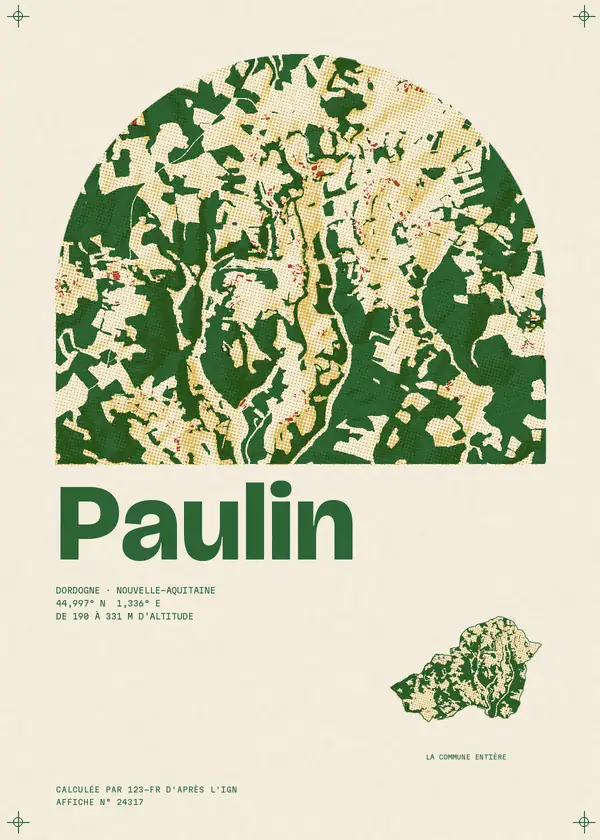 Affiche de Paulin, calculée par 123-fr d'après l'IGN