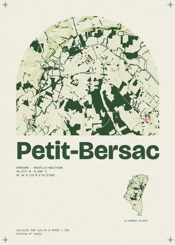Affiche de Petit-Bersac, calculée par 123-fr d'après l'IGN