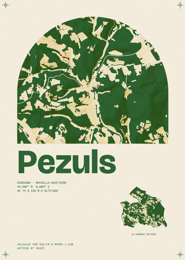 Affiche de Pezuls, calculée par 123-fr d'après l'IGN
