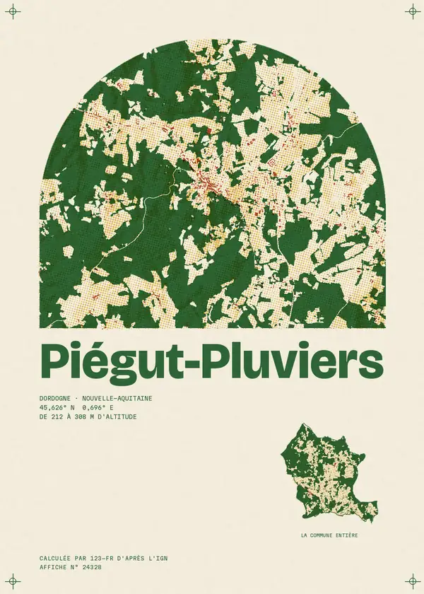 Affiche de Piégut-Pluviers, calculée par 123-fr d'après l'IGN