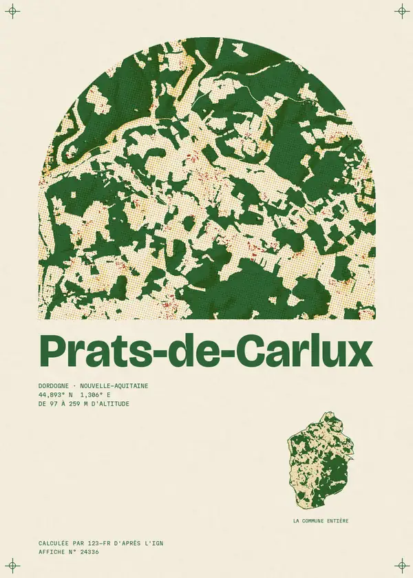 Affiche de Prats-de-Carlux, calculée par 123-fr d'après l'IGN