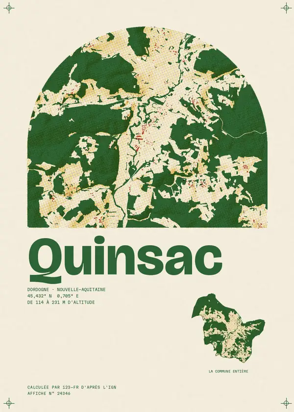 Affiche de Quinsac, calculée par 123-fr d'après l'IGN
