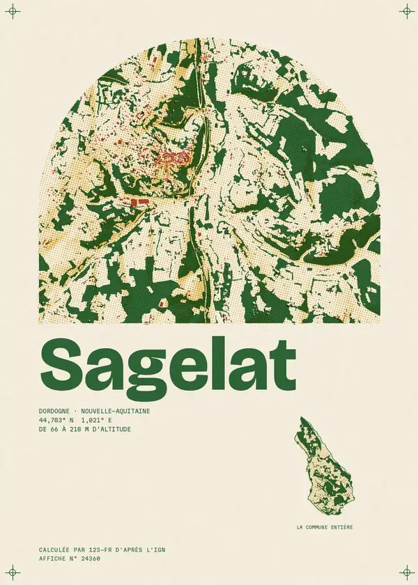 Affiche de Sagelat, calculée par 123-fr d'après l'IGN
