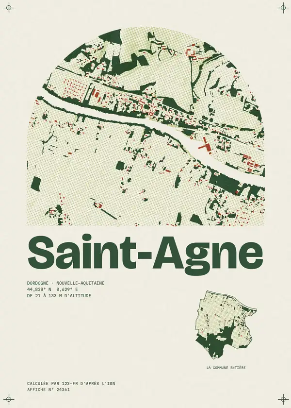 Affiche de Saint-Agne, calculée par 123-fr d'après l'IGN