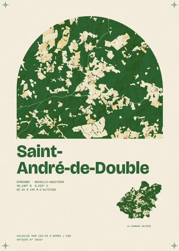 Affiche de Saint-André-de-Double, calculée par 123-fr d'après l'IGN