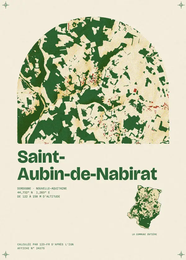 Affiche de Saint-Aubin-de-Nabirat, calculée par 123-fr d'après l'IGN