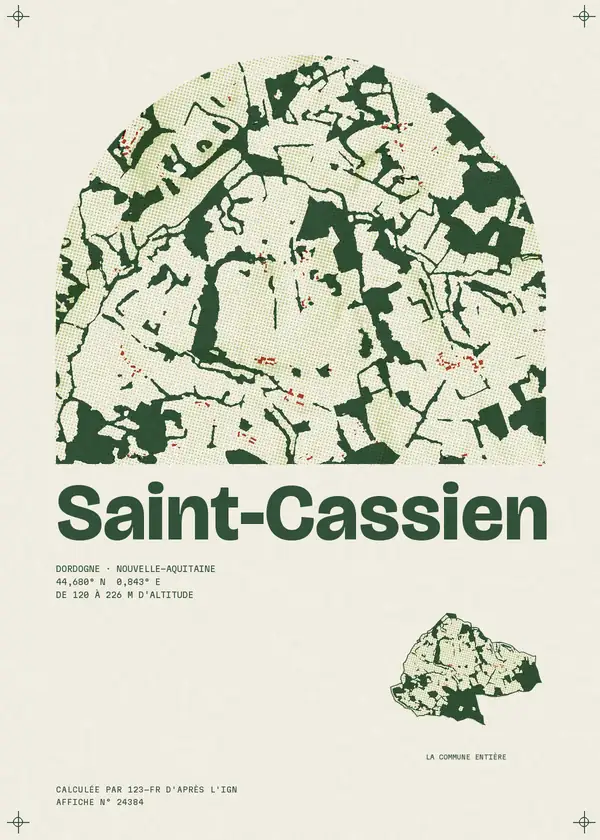 Affiche de Saint-Cassien, calculée par 123-fr d'après l'IGN