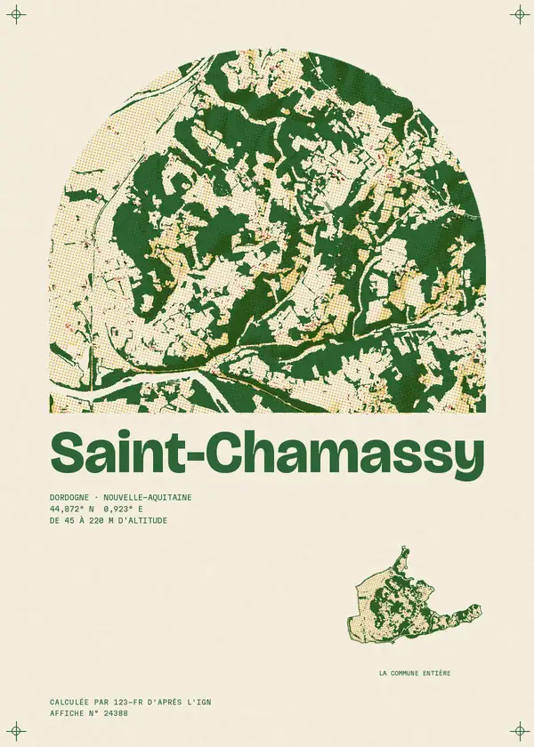 Affiche de Saint-Chamassy, calculée par 123-fr d'après l'IGN
