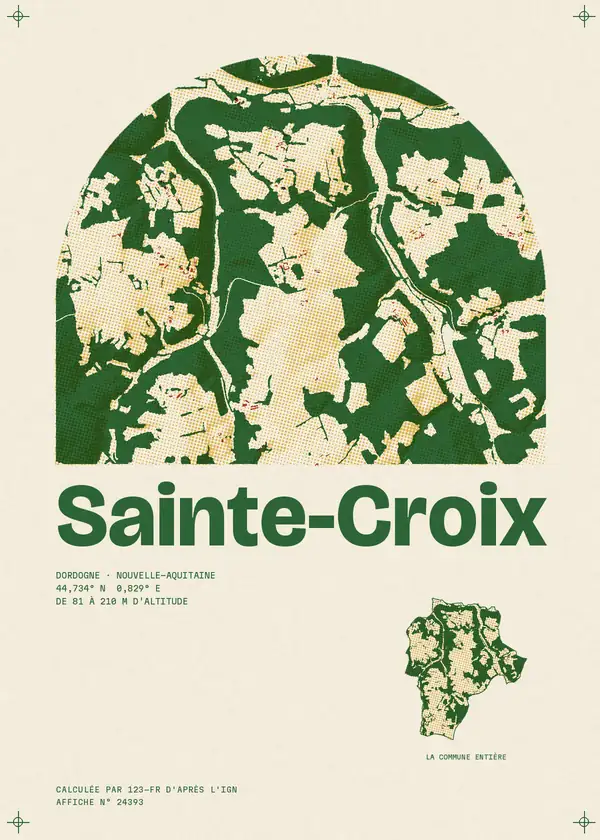 Affiche de Sainte-Croix, calculée par 123-fr d'après l'IGN
