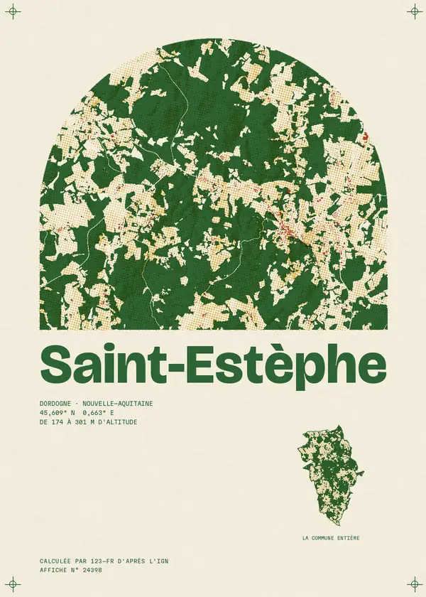 Affiche de Saint-Estèphe, calculée par 123-fr d'après l'IGN