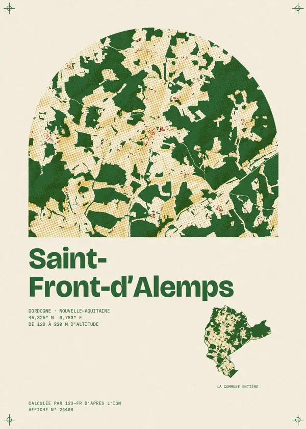 Affiche de Saint-Front-d'Alemps, calculée par 123-fr d'après l'IGN