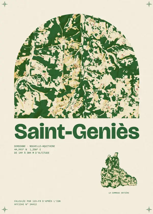 Affiche de Saint-Geniès, calculée par 123-fr d'après l'IGN