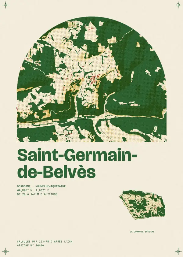 Affiche de Saint-Germain-de-Belvès, calculée par 123-fr d'après l'IGN