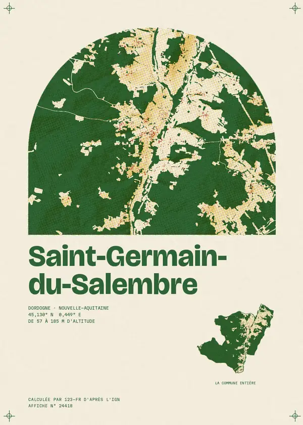 Affiche de Saint-Germain-du-Salembre, calculée par 123-fr d'après l'IGN