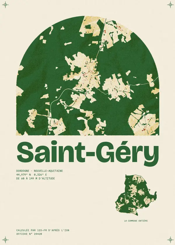 Affiche de Saint-Géry, calculée par 123-fr d'après l'IGN