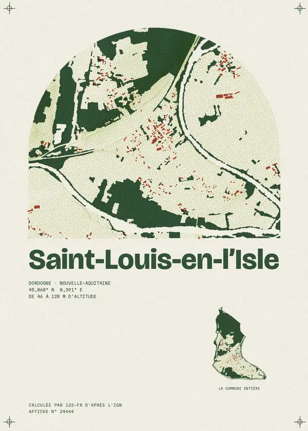 Affiche de Saint-Louis-en-l'Isle, calculée par 123-fr d'après l'IGN