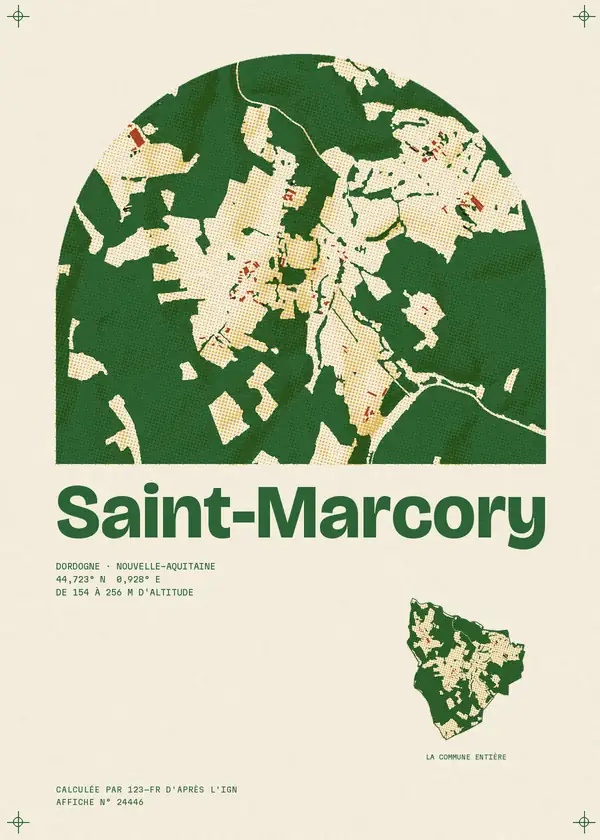 Affiche de Saint-Marcory, calculée par 123-fr d'après l'IGN