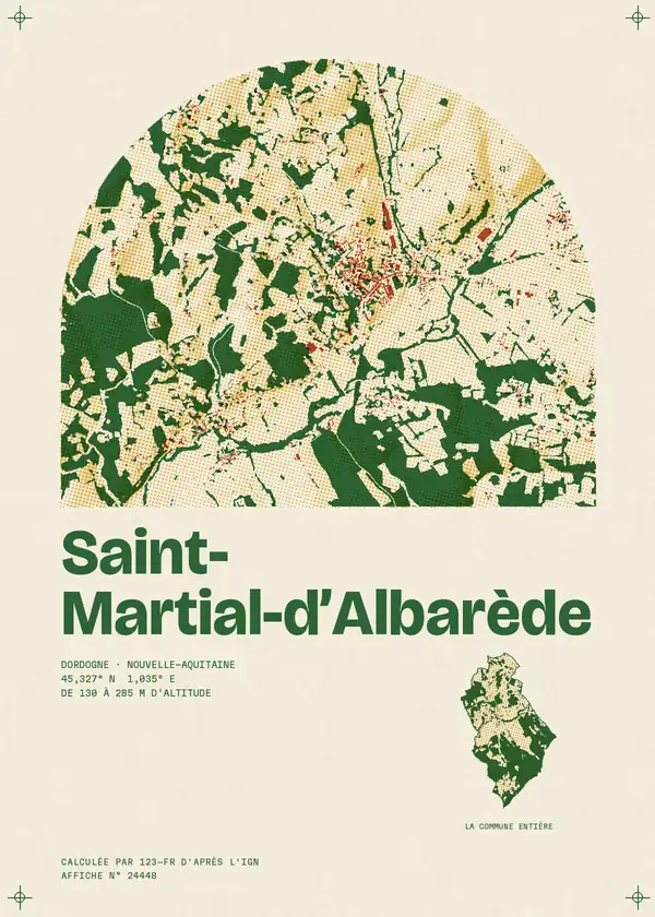 Affiche de Saint-Martial-d'Albarède, calculée par 123-fr d'après l'IGN