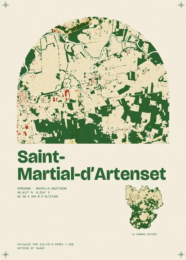 Affiche de Saint-Martial-d'Artenset, calculée par 123-fr d'après l'IGN