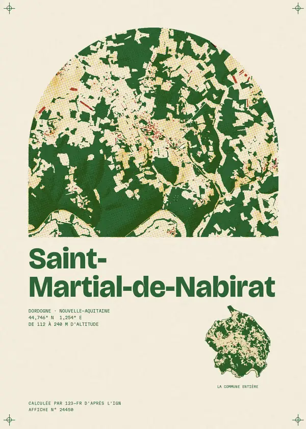 Affiche de Saint-Martial-de-Nabirat, calculée par 123-fr d'après l'IGN
