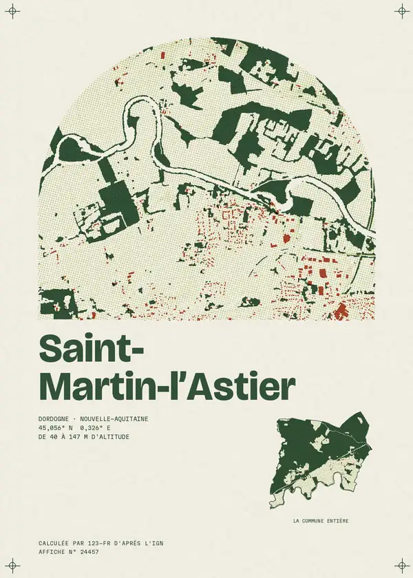 Affiche de Saint-Martin-l'Astier, calculée par 123-fr d'après l'IGN