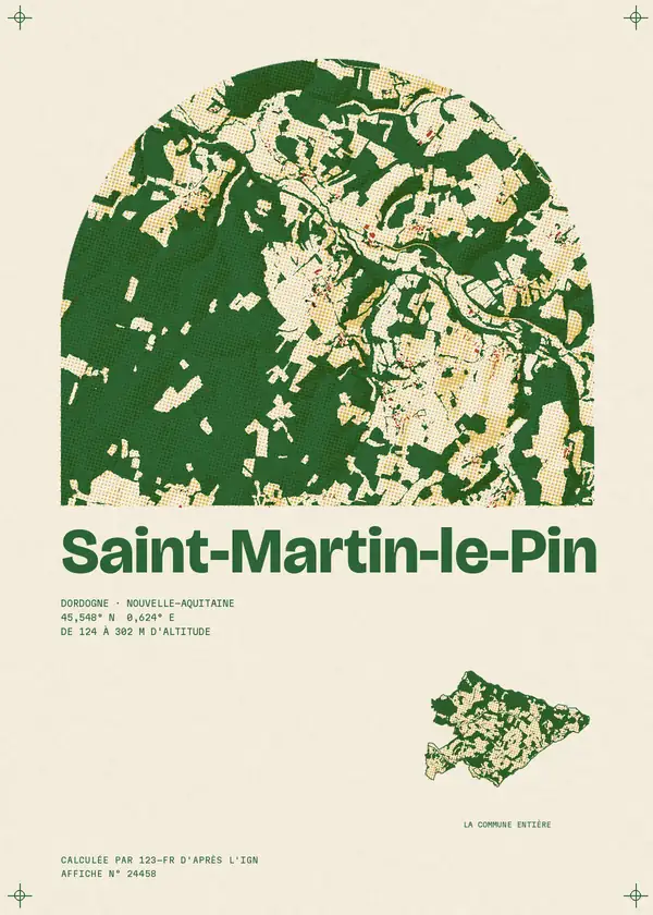 Affiche de Saint-Martin-le-Pin, calculée par 123-fr d'après l'IGN