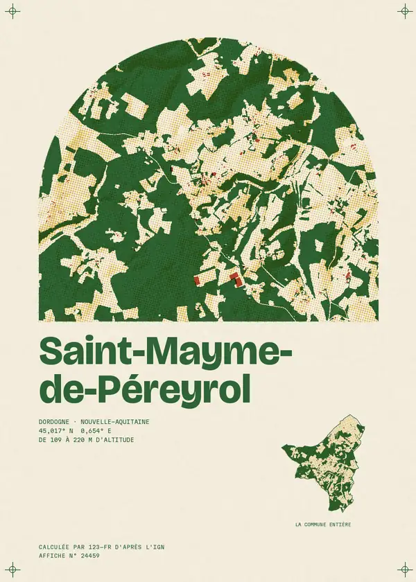 Affiche de Saint-Mayme-de-Péreyrol, calculée d'après l'IGN