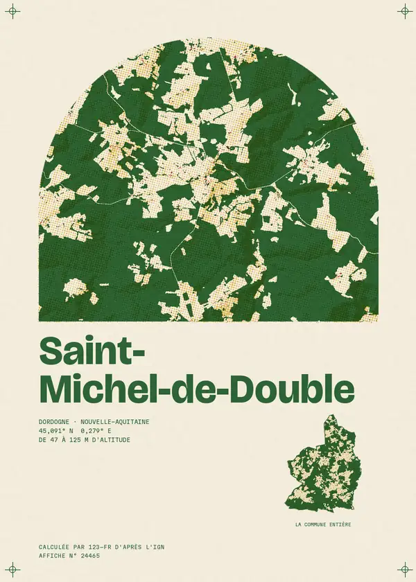 Affiche de Saint-Michel-de-Double, calculée par 123-fr d'après l'IGN
