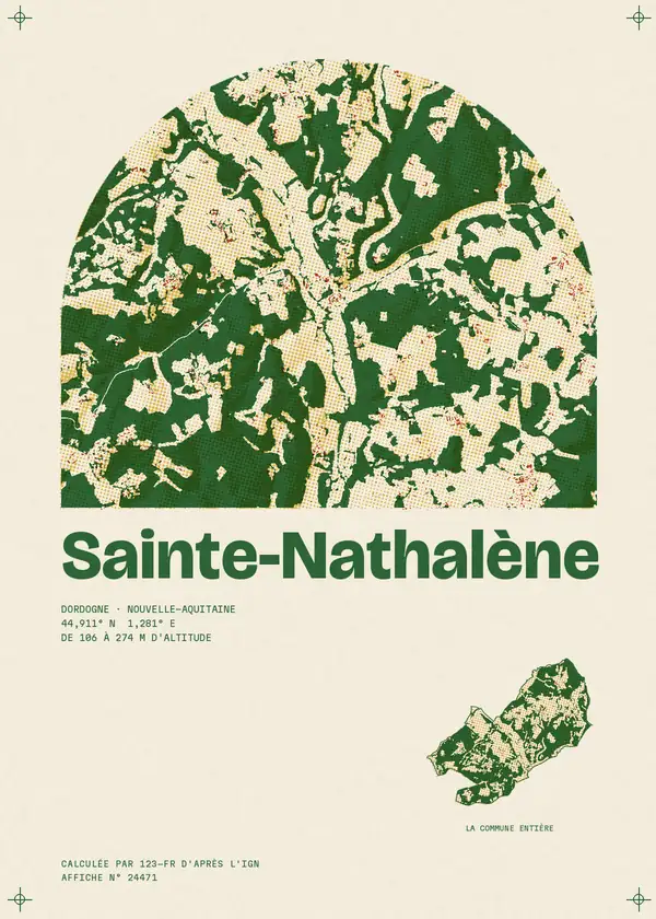 Affiche de Sainte-Nathalène, calculée par 123-fr d'après l'IGN